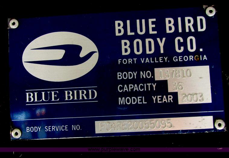 image for item I4976 2003 Blue Bird C4RE bus