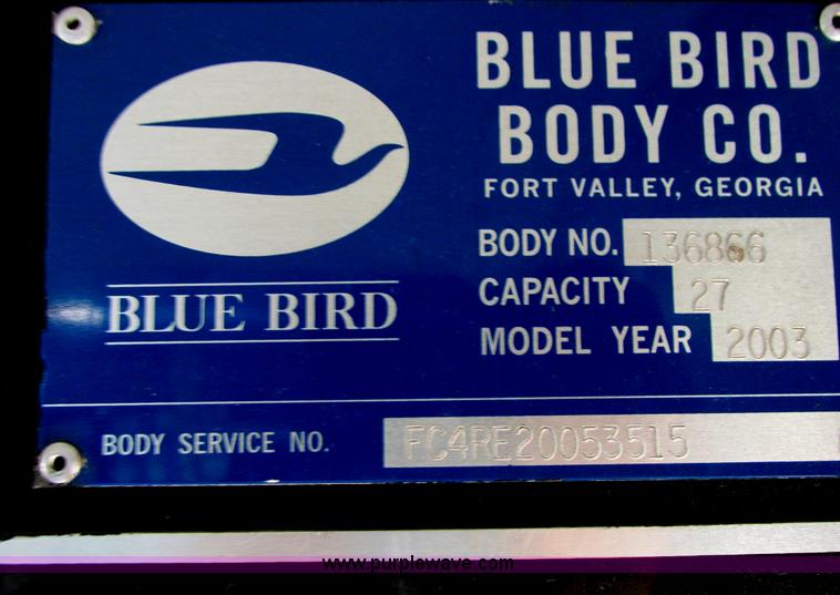 image for item I4977 2003 Blue Bird C4RE bus