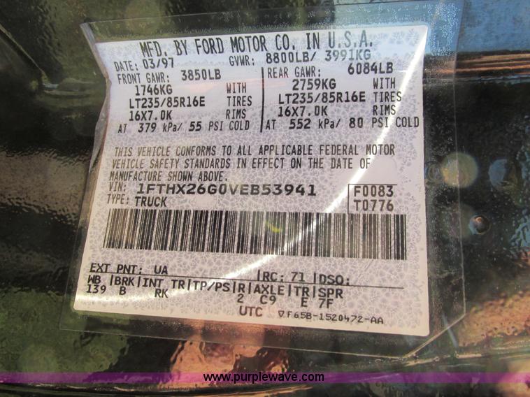 image for item I4978 1997 Ford F250 HD SuperCab pickup truck