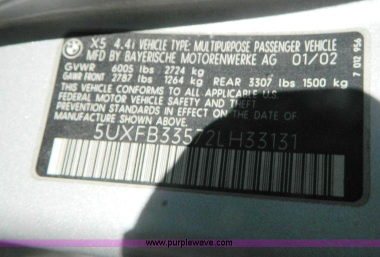 image for item AZ9018 2002 BMW X5 4.4i SUV