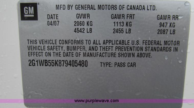 image for item G2172 2007 Chevrolet Impala LS