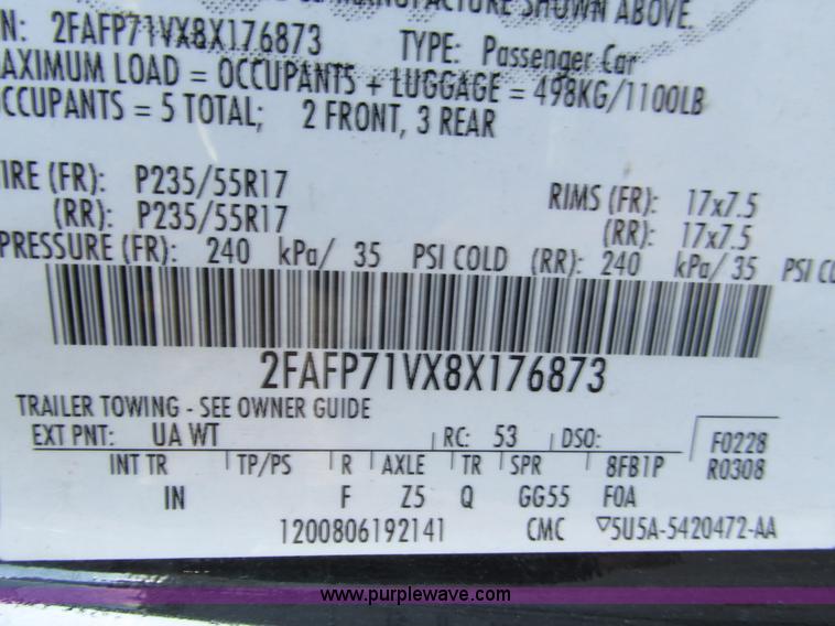 image for item G9401 2008 Ford Crown Victoria Police Interceptor