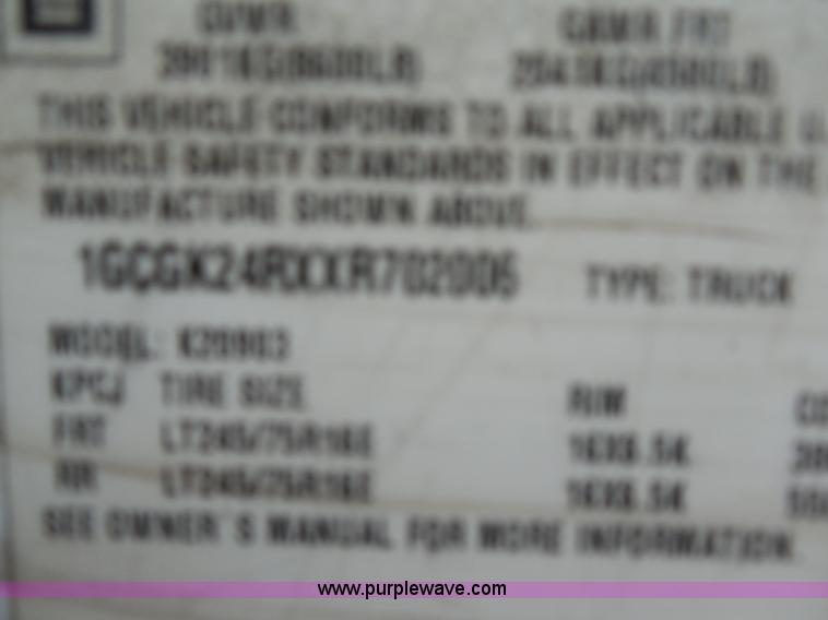 image for item I1251 1999 Chevrolet 2500 pickup truck