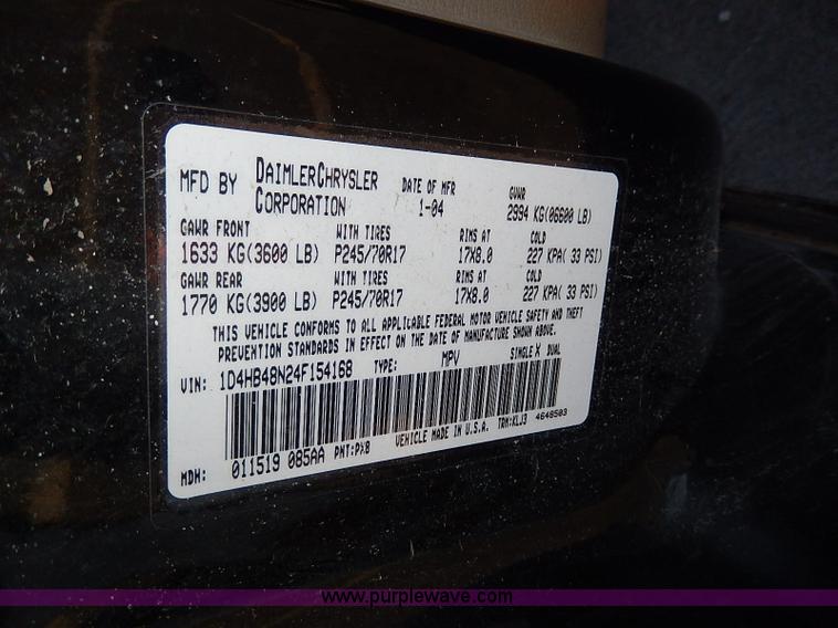 image for item I4261 2004 Dodge Durango SLT SUV