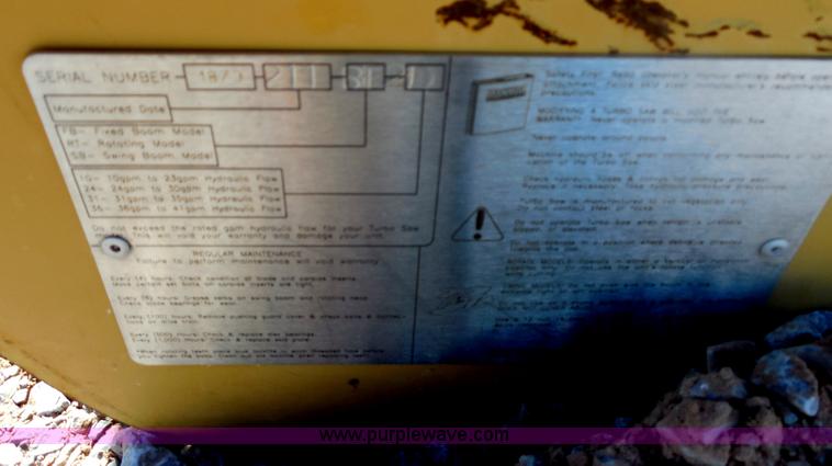image for item E7549 Dougherty SB2600 swing boom turbo saw skid steer attachment