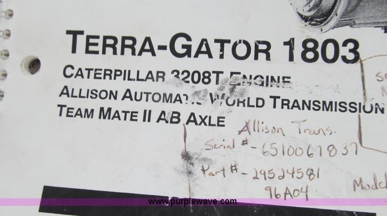 image for item G2161 1996 Ag-Chem TerraGator 1803 self-propelled sprayer floater