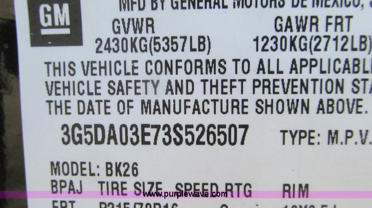 image for item G2174 2003 Buick Rendezvous CXL