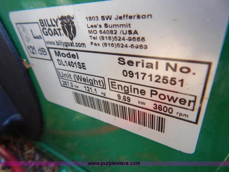 image for item H3999 2011 Billy Goat D21401SE lawn and leaf debris loader