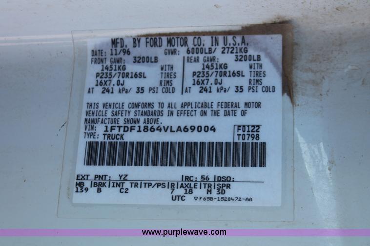 image for item I7805 1997 Ford F150 XL pickup truck