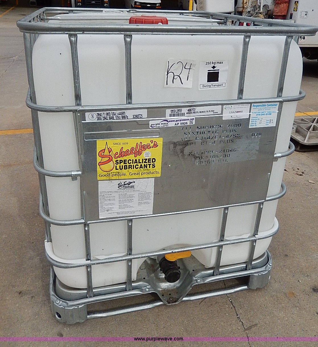 250 gallon motor oil storage container in Topeka, KS Item AP9926 sold