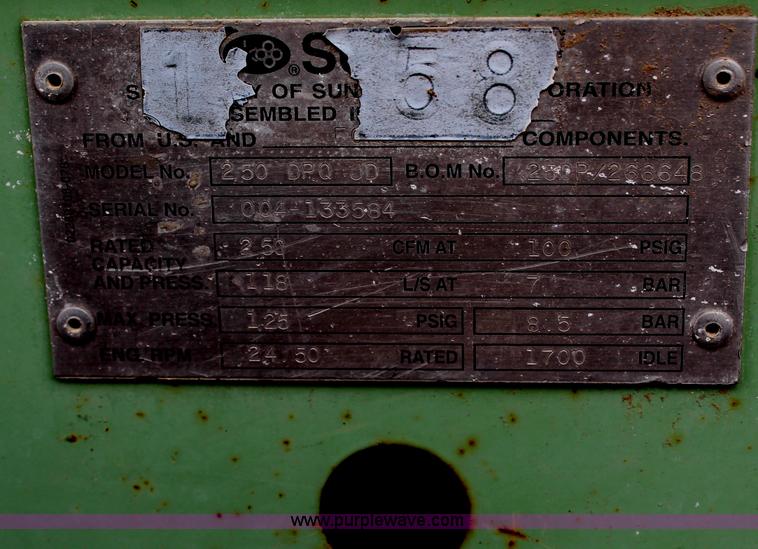 image for item H7862 Sullair 250 air compressor