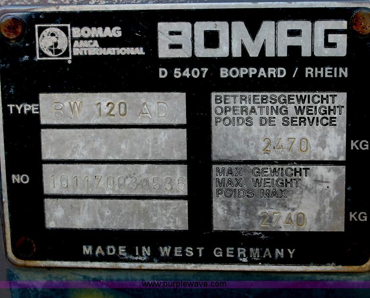 image for item H4164 1990 Bomag BW120AD vibratory roller