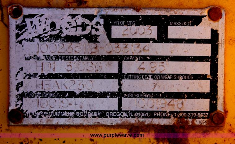 image for item H4174 2003 Woods 100235118 backhoe bucket