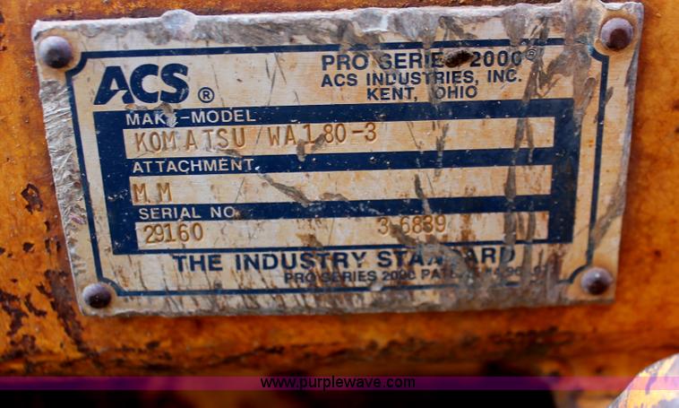 image for item H4197 1999 Komatsu WA180-3L Advance articulated wheel loader