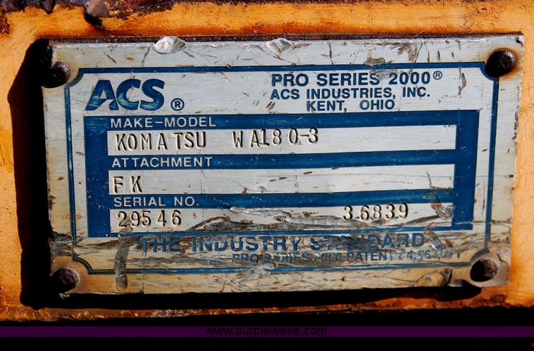 image for item H4197 1999 Komatsu WA180-3L Advance articulated wheel loader