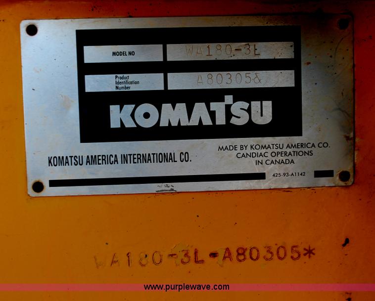 image for item H4197 1999 Komatsu WA180-3L Advance articulated wheel loader