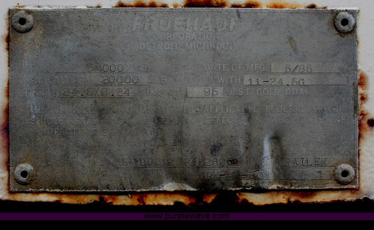 image for item H4210 1985 Fruehauf 30' barrel end dump trailer