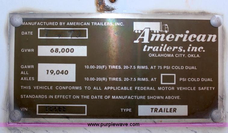 image for item H7867 1979 American 45' dry van trailer