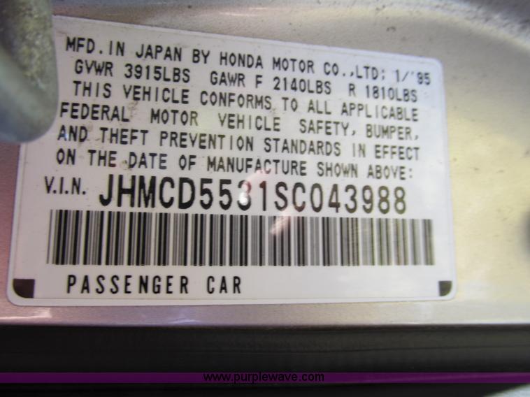 image for item G9750 1995 Honda Accord LX