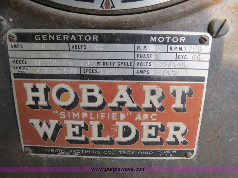 image for item G9519 Hobart ML-204 arc welder