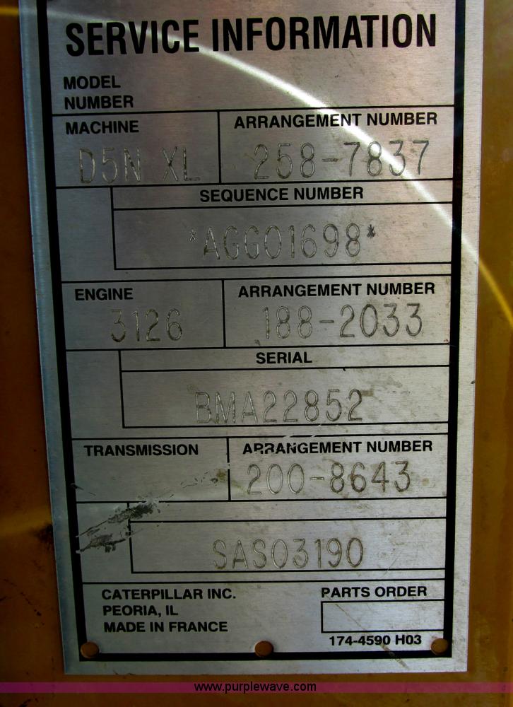 image for item I4966 2005 Caterpillar D5N XL dozer