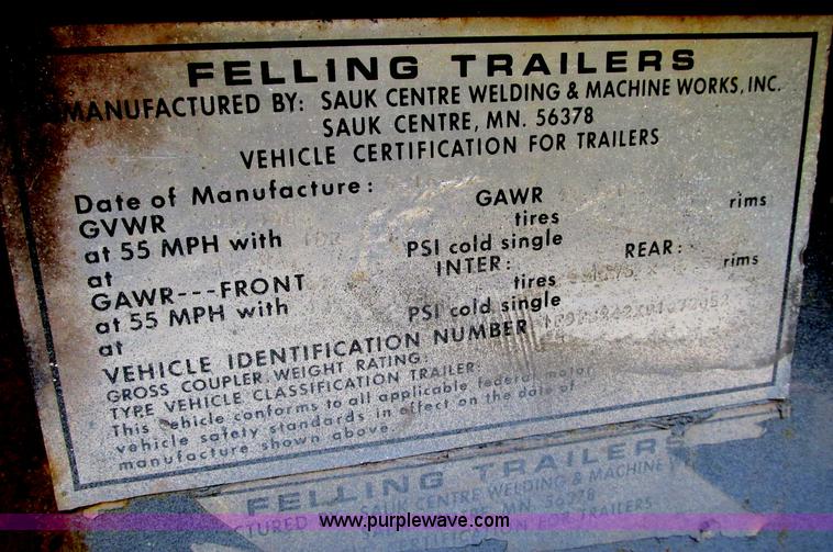 image for item E5222 1993 Felling equipment trailer