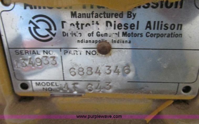 image for item E5226 Allison MT643 transmission