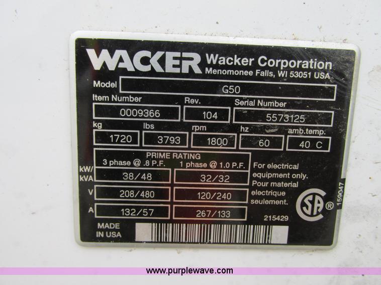 image for item G9222 2005 Wacker G50 generator