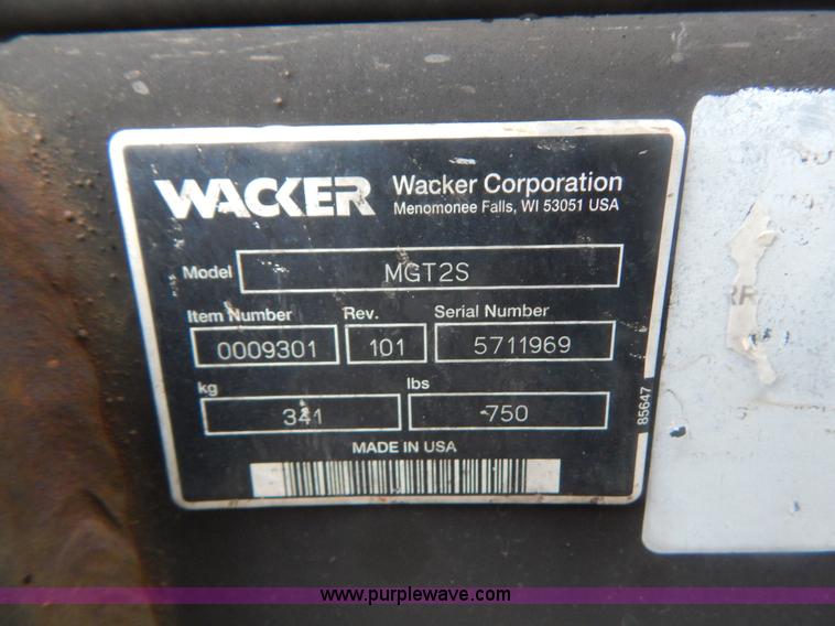 image for item H3914 2007 Wacker G70 generator