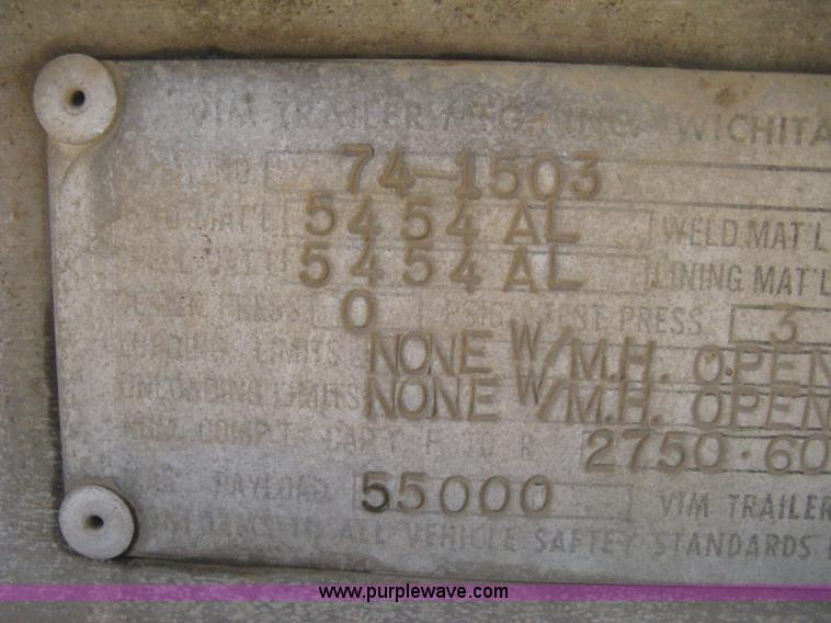 image for item H4442 1974 VIM tanker trailer