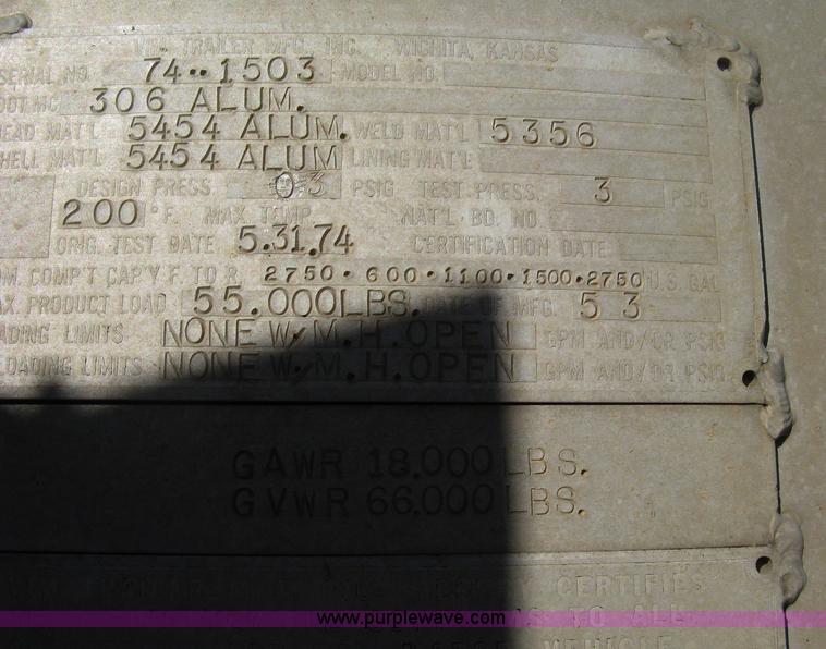 image for item H4442 1974 VIM tanker trailer