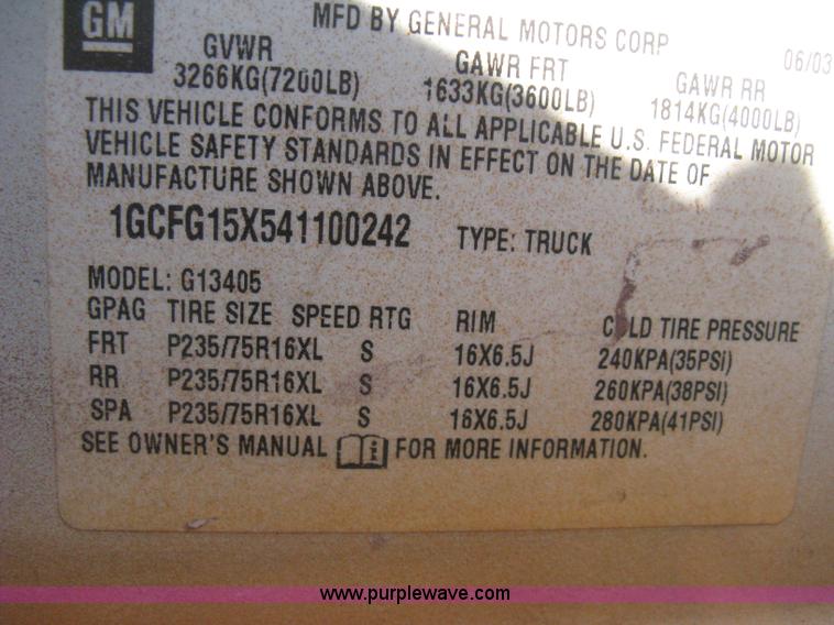 image for item H4479 2004 Chevrolet Express 1500 van