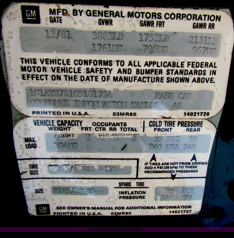 image for item H7284 1982 Chevrolet Corvette