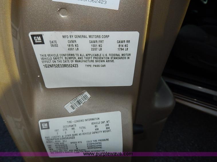 image for item H9514 2003 Pontiac Grand AM SE