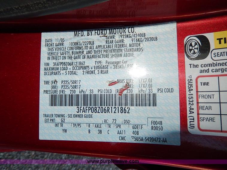 image for item H9516 2006 Ford Fusion SEL