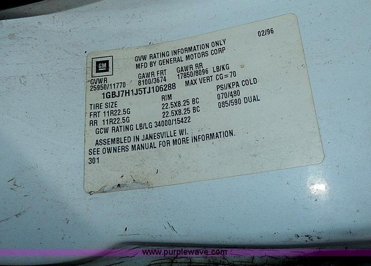 image for item H9537 1996 Chevrolet Kodiak dump truck