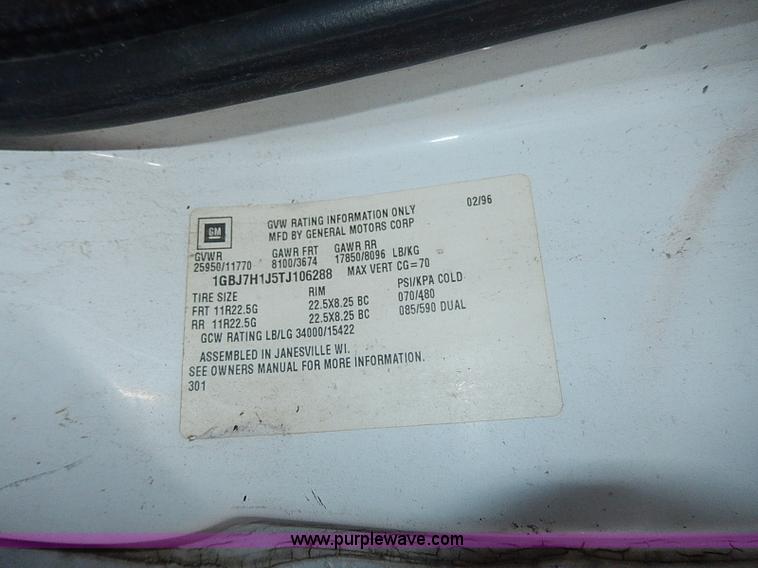 image for item H9537 1996 Chevrolet Kodiak dump truck