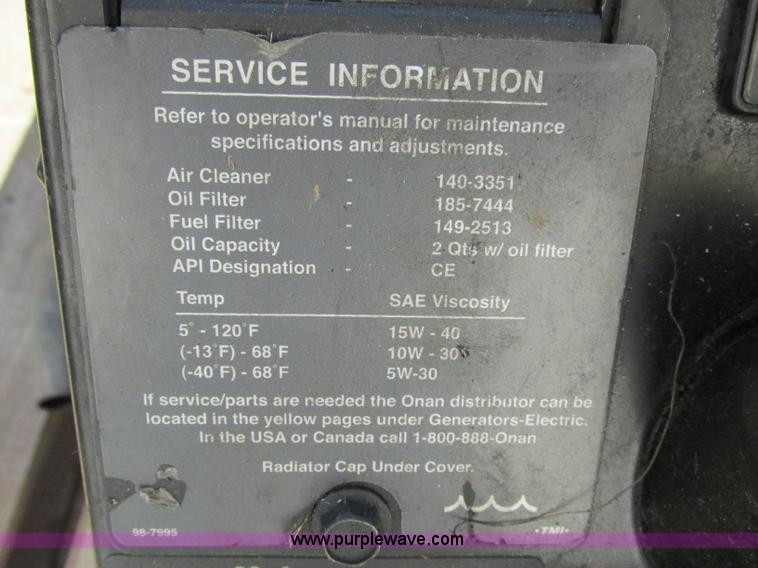 image for item F5397 Onan Quiet 5500 generator