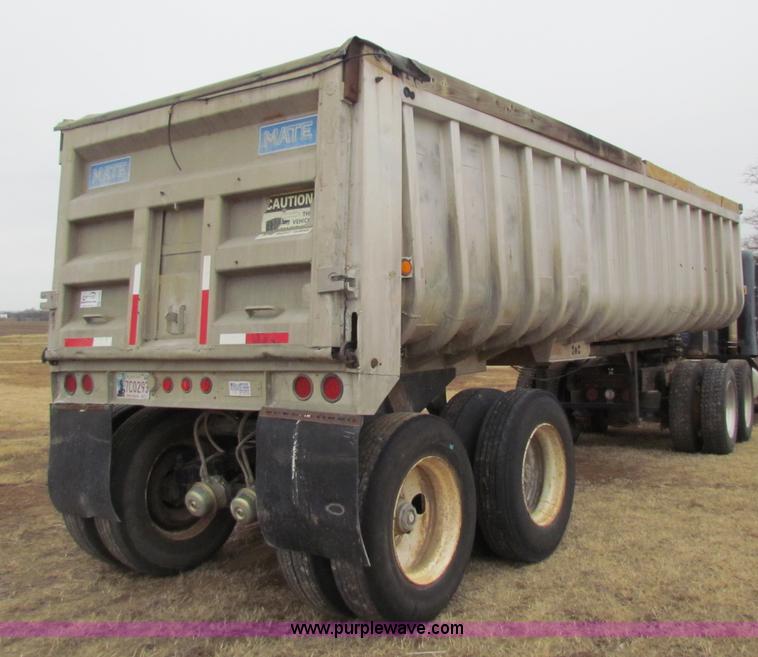 image for item G4376 1980 shop built 28' aluminum barrel end dump trailer