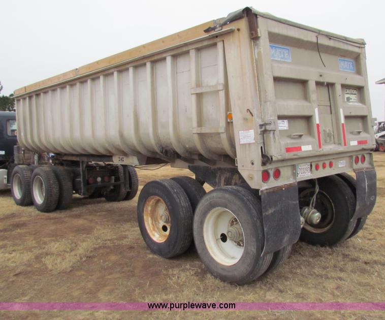 image for item G4376 1980 shop built 28' aluminum barrel end dump trailer