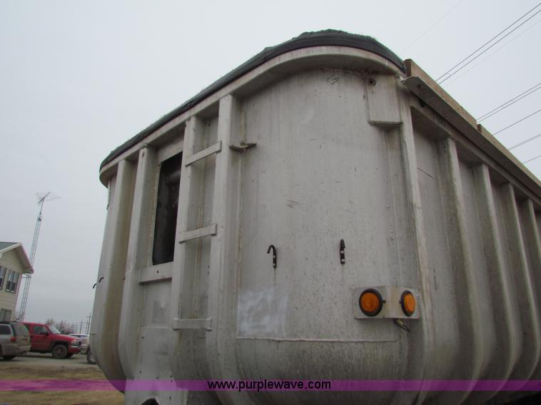 image for item G4376 1980 shop built 28' aluminum barrel end dump trailer