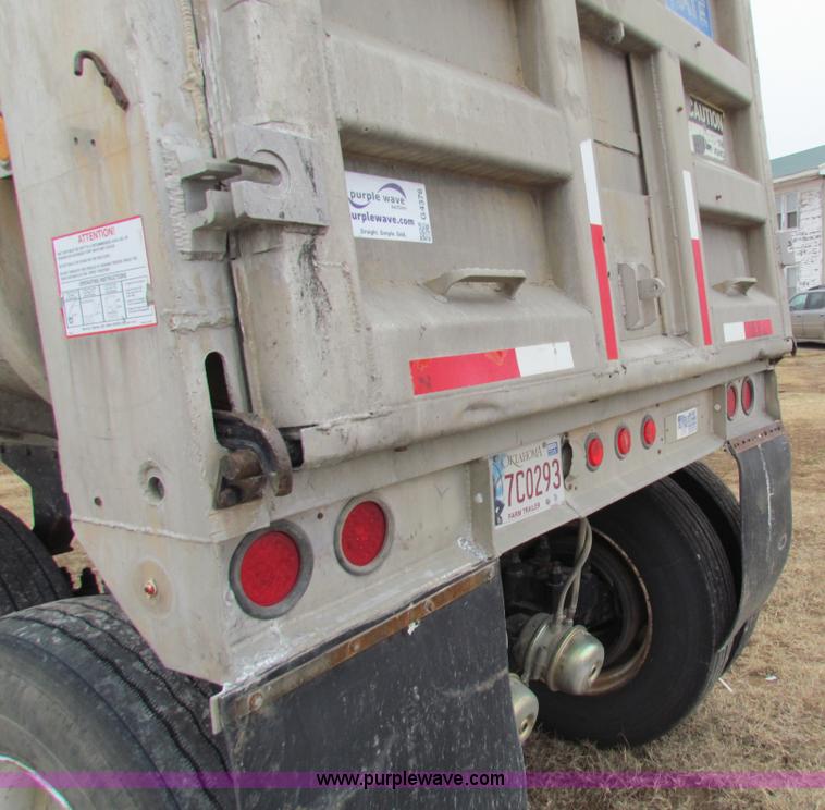 image for item G4376 1980 shop built 28' aluminum barrel end dump trailer