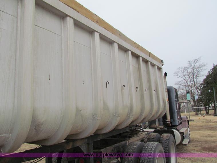image for item G4376 1980 shop built 28' aluminum barrel end dump trailer