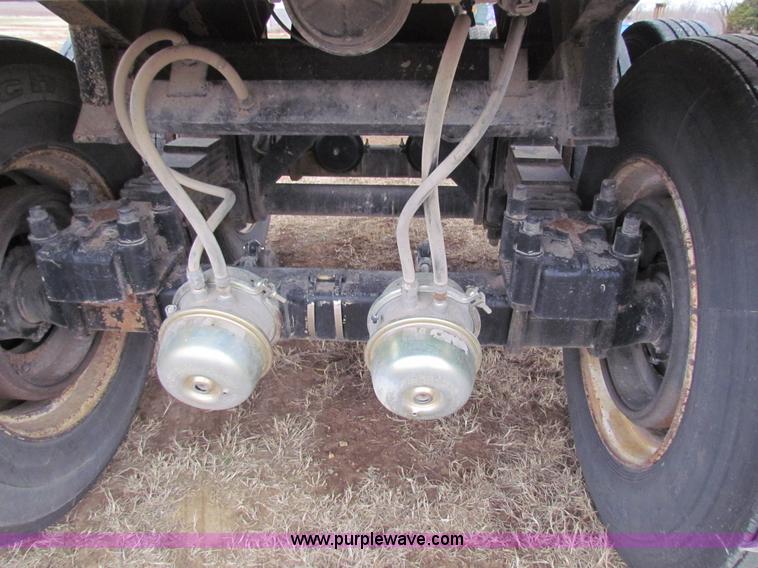 image for item G4376 1980 shop built 28' aluminum barrel end dump trailer