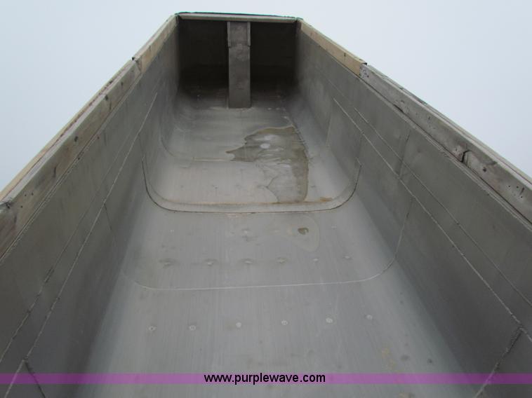 image for item G4376 1980 shop built 28' aluminum barrel end dump trailer