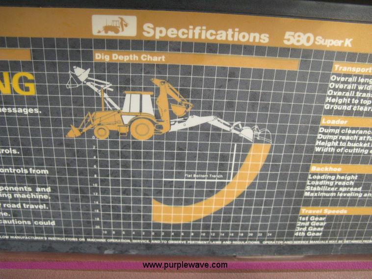 image for item H4344 1991 Case 580 Super K Construction King backhoe