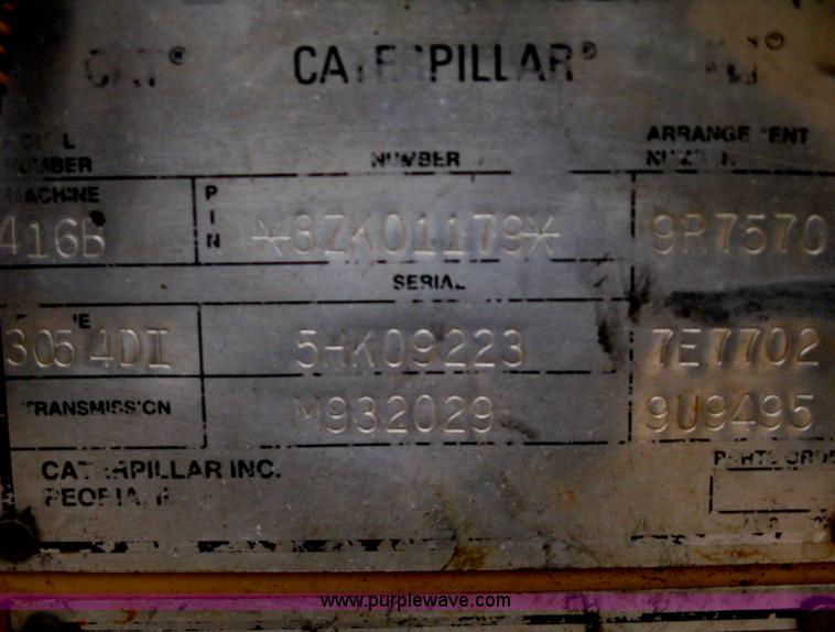 image for item H4412 1994 Caterpillar 416B backhoe