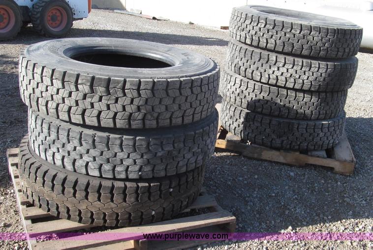 image for item Z9728 (7) M&S recapped 11R22.5 tires