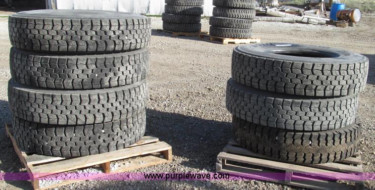 image for item Z9728 (7) M&S recapped 11R22.5 tires