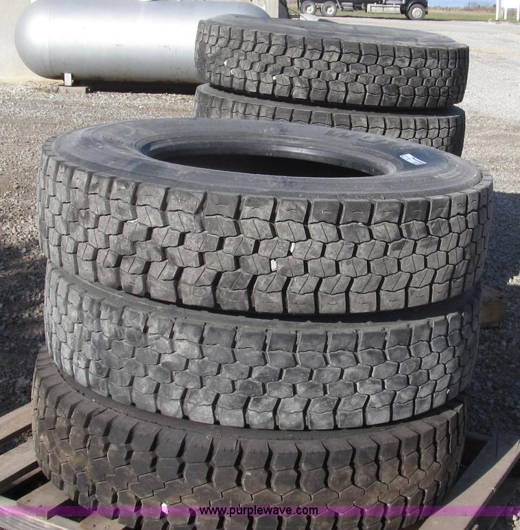 image for item Z9728 (7) M&S recapped 11R22.5 tires